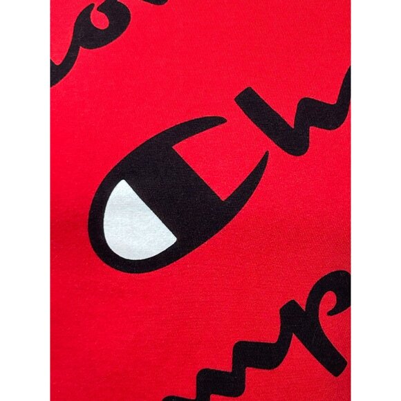 Champion Men’s Heritage Athletic Apparel Tee S Red Black White Short Sleeve AOP - Picture 7 of 11